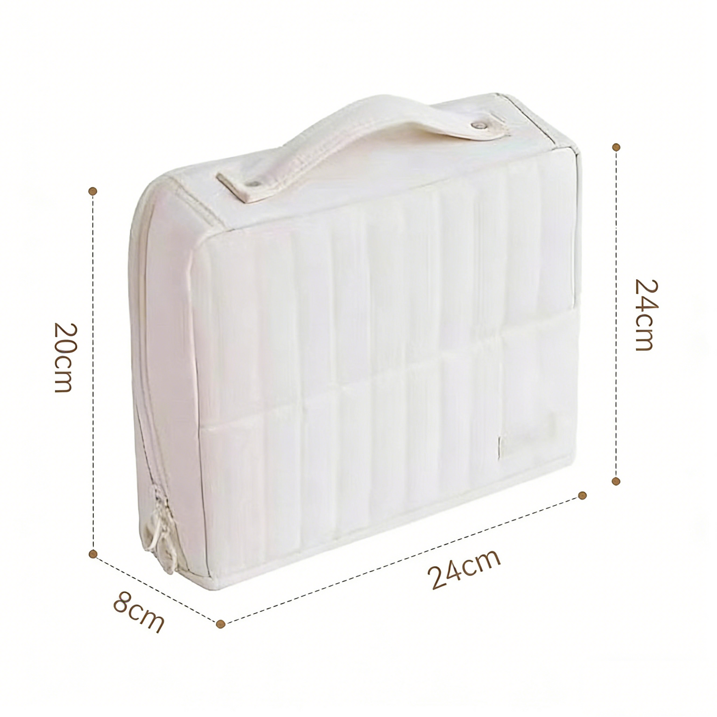 Upright Makeup Bag with Brush Holder– Portable Travel Cosmetic and Toiletry Storage,  Large Capacity