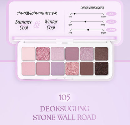 CLIO Pro Eye Palette Air #105 Deoksugung Stone Wall Road- 12 Colors Palette