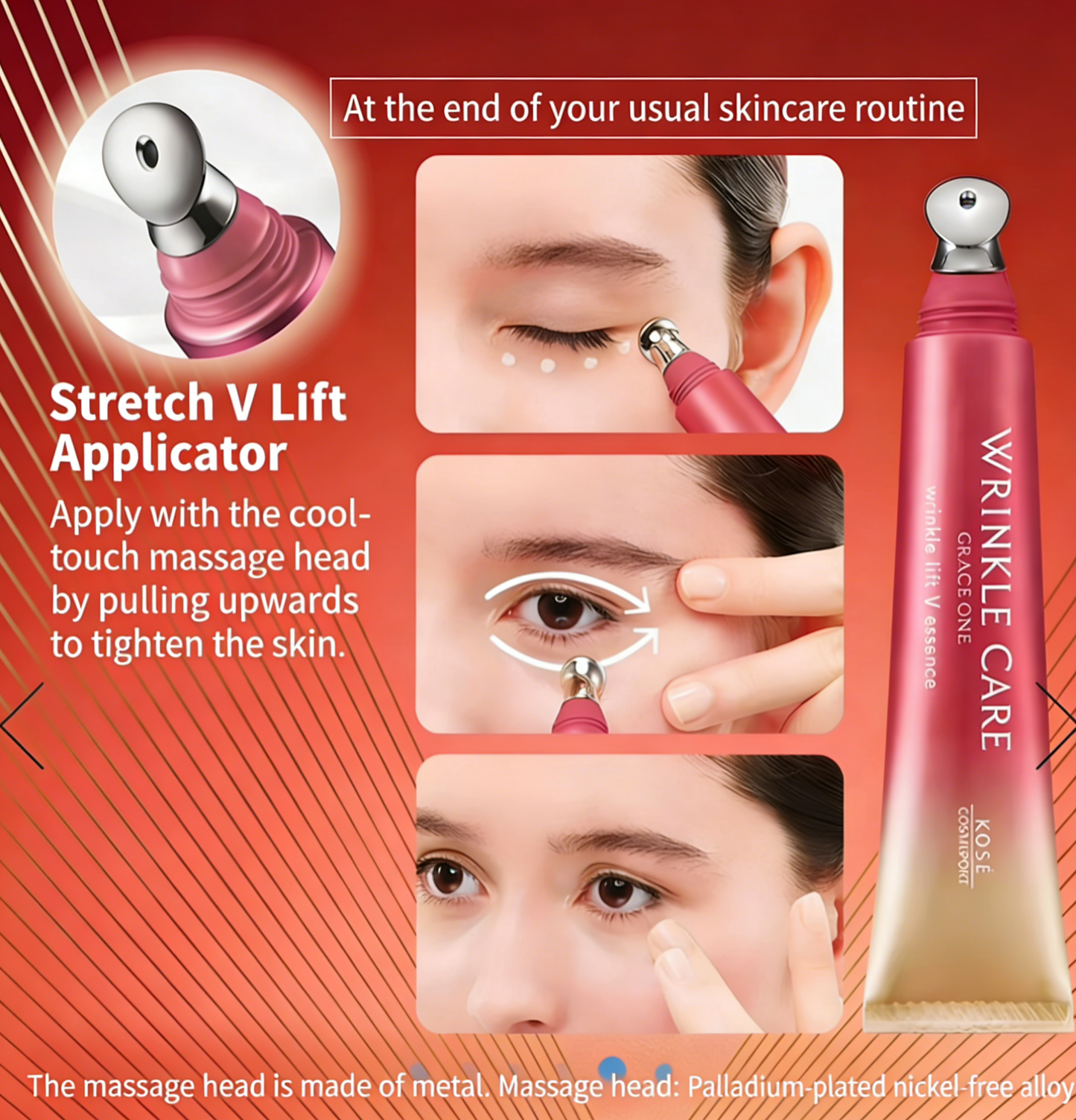 KOSE Cosmeport Grace One V Lift Eye Essence 15g – Anti-Wrinkle & Firming Eye Cream with Niacinamide