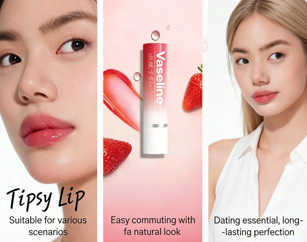 Vaseline Lip Therapy Tinted Lip Balm 3.5g – Moisturizing Repair Lip Care/ Strawberry Red